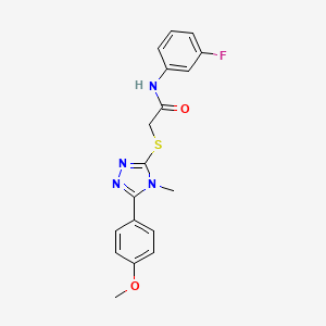molecular formula C18H17FN4O2S B3507135 N-(3-fluorophenyl)-2-[[5-(4-methoxyphenyl)-4-methyl-1,2,4-triazol-3-yl]sulfanyl]acetamide 