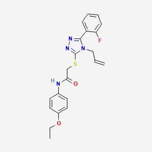 molecular formula C21H21FN4O2S B3507567 N-(4-ethoxyphenyl)-2-{[5-(2-fluorophenyl)-4-(prop-2-en-1-yl)-4H-1,2,4-triazol-3-yl]sulfanyl}acetamide 