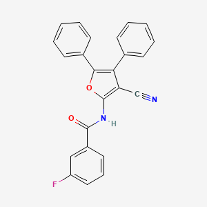 molecular formula C24H15FN2O2 B3507568 N-(3-cyano-4,5-diphenylfuran-2-yl)-3-fluorobenzamide 