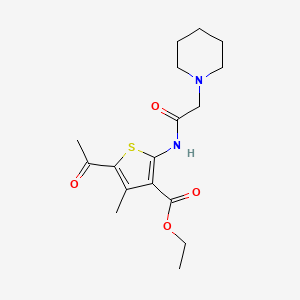 molecular formula C17H24N2O4S B3507573 ethyl 5-acetyl-4-methyl-2-[(1-piperidinylacetyl)amino]-3-thiophenecarboxylate 