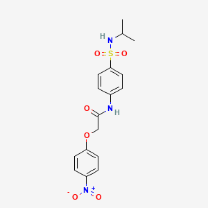molecular formula C17H19N3O6S B3507625 2-(4-nitrophenoxy)-N-[4-(propan-2-ylsulfamoyl)phenyl]acetamide 