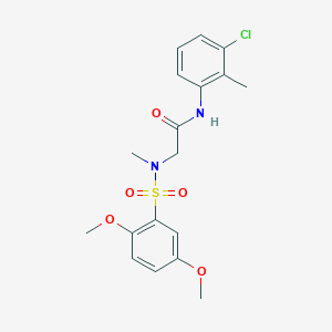 molecular formula C18H21ClN2O5S B3507643 N-(3-chloro-2-methylphenyl)-N~2~-[(2,5-dimethoxyphenyl)sulfonyl]-N~2~-methylglycinamide 