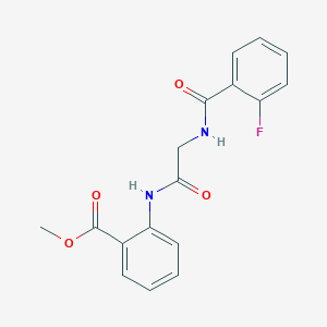 molecular formula C17H15FN2O4 B3507658 Methyl 2-[[2-[(2-fluorobenzoyl)amino]acetyl]amino]benzoate 