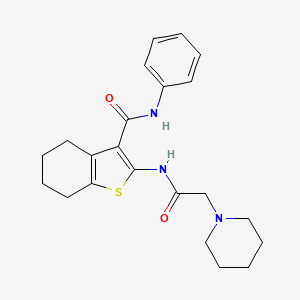 molecular formula C22H27N3O2S B3507824 N-phenyl-2-[(2-piperidin-1-ylacetyl)amino]-4,5,6,7-tetrahydro-1-benzothiophene-3-carboxamide 