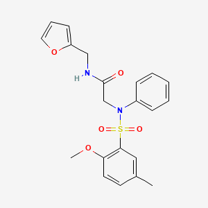 molecular formula C21H22N2O5S B3507876 N-[(FURAN-2-YL)METHYL]-2-(N-PHENYL2-METHOXY-5-METHYLBENZENESULFONAMIDO)ACETAMIDE 