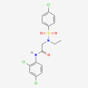 molecular formula C16H15Cl3N2O3S B3507925 N~2~-[(4-chlorophenyl)sulfonyl]-N-(2,4-dichlorophenyl)-N~2~-ethylglycinamide 