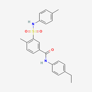 molecular formula C23H24N2O3S B3508016 N-(4-ethylphenyl)-4-methyl-3-[(4-methylphenyl)sulfamoyl]benzamide 