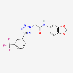 molecular formula C17H12F3N5O3 B3508066 N-(2H-1,3-BENZODIOXOL-5-YL)-2-{5-[3-(TRIFLUOROMETHYL)PHENYL]-2H-1,2,3,4-TETRAZOL-2-YL}ACETAMIDE 