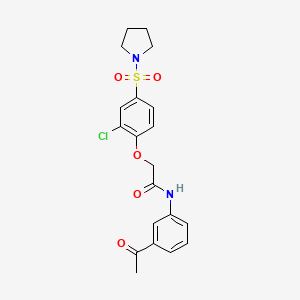 molecular formula C20H21ClN2O5S B3508115 N-(3-acetylphenyl)-2-(2-chloro-4-pyrrolidin-1-ylsulfonylphenoxy)acetamide 