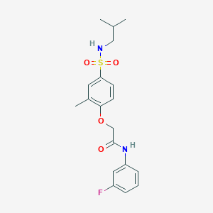 molecular formula C19H23FN2O4S B3508170 N-(3-fluorophenyl)-2-[2-methyl-4-(2-methylpropylsulfamoyl)phenoxy]acetamide 