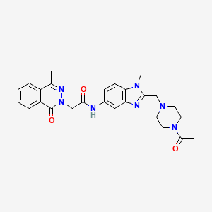molecular formula C26H29N7O3 B3508231 N-{2-[(4-ACETYLPIPERAZINO)METHYL]-1-METHYL-1H-1,3-BENZIMIDAZOL-5-YL}-2-[4-METHYL-1-OXO-2(1H)-PHTHALAZINYL]ACETAMIDE 