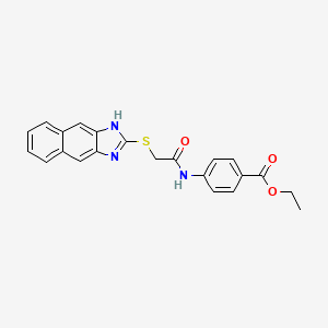 molecular formula C22H19N3O3S B3508240 ETHYL 4-(2-{1H-NAPHTHO[2,3-D]IMIDAZOL-2-YLSULFANYL}ACETAMIDO)BENZOATE 