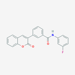 molecular formula C22H14FNO3 B3508288 N-(3-fluorophenyl)-3-(2-oxochromen-3-yl)benzamide 