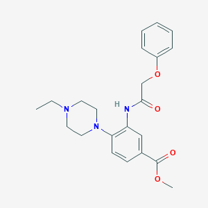 molecular formula C22H27N3O4 B350837 METHYL 4-(4-ETHYLPIPERAZIN-1-YL)-3-(2-PHENOXYACETAMIDO)BENZOATE CAS No. 767299-65-0
