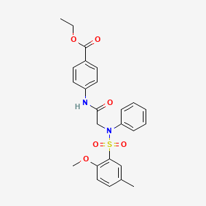 molecular formula C25H26N2O6S B3508393 ETHYL 4-[2-(N-PHENYL2-METHOXY-5-METHYLBENZENESULFONAMIDO)ACETAMIDO]BENZOATE 