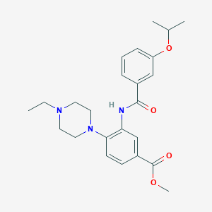molecular formula C24H31N3O4 B350847 Methyl 4-(4-ethylpiperazin-1-yl)-3-[(3-propan-2-yloxybenzoyl)amino]benzoate CAS No. 765920-42-1