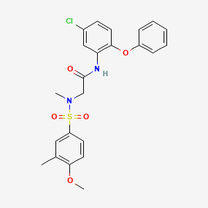 molecular formula C23H23ClN2O5S B3508630 N-(5-chloro-2-phenoxyphenyl)-N~2~-[(4-methoxy-3-methylphenyl)sulfonyl]-N~2~-methylglycinamide 