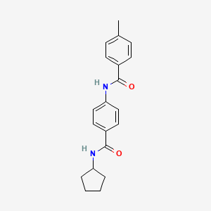molecular formula C20H22N2O2 B3508642 N-[4-(cyclopentylcarbamoyl)phenyl]-4-methylbenzamide 