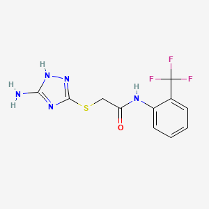 molecular formula C11H10F3N5OS B3508678 2-[(3-amino-1H-1,2,4-triazol-5-yl)sulfanyl]-N-[2-(trifluoromethyl)phenyl]acetamide 