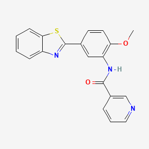 molecular formula C20H15N3O2S B3508684 N-[5-(1,3-benzothiazol-2-yl)-2-methoxyphenyl]pyridine-3-carboxamide 