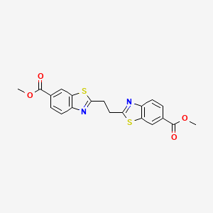 molecular formula C20H16N2O4S2 B3508833 Methyl 2-[2-(6-methoxycarbonyl-1,3-benzothiazol-2-yl)ethyl]-1,3-benzothiazole-6-carboxylate 