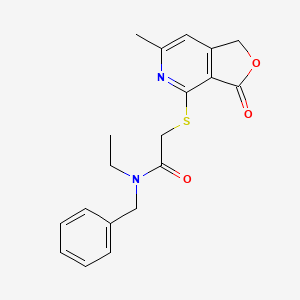 molecular formula C19H20N2O3S B3509393 N-BENZYL-N-ETHYL-2-({6-METHYL-3-OXO-1H,3H-FURO[3,4-C]PYRIDIN-4-YL}SULFANYL)ACETAMIDE 