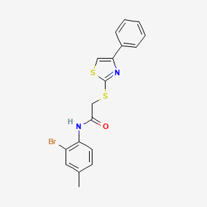 molecular formula C18H15BrN2OS2 B3509816 N-(2-bromo-4-methylphenyl)-2-[(4-phenyl-1,3-thiazol-2-yl)thio]acetamide 
