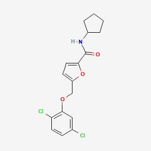 molecular formula C17H17Cl2NO3 B3509889 N~2~-CYCLOPENTYL-5-[(2,5-DICHLOROPHENOXY)METHYL]-2-FURAMIDE 