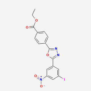 molecular formula C17H12IN3O5 B3509950 ethyl 4-[5-(3-iodo-5-nitrophenyl)-1,3,4-oxadiazol-2-yl]benzoate 