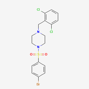 molecular formula C17H17BrCl2N2O2S B3510301 1-(4-Bromophenyl)sulfonyl-4-[(2,6-dichlorophenyl)methyl]piperazine 