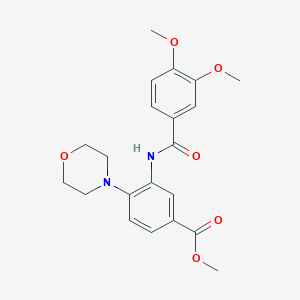 molecular formula C21H24N2O6 B351068 methyl 3-[(3,4-dimethoxybenzoyl)amino]-4-(4-morpholinyl)benzoate CAS No. 895078-13-4