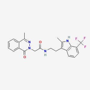 molecular formula C23H21F3N4O2 B3510828 2-(4-METHYL-1-OXO-1,2-DIHYDROPHTHALAZIN-2-YL)-N-{2-[2-METHYL-7-(TRIFLUOROMETHYL)-1H-INDOL-3-YL]ETHYL}ACETAMIDE 