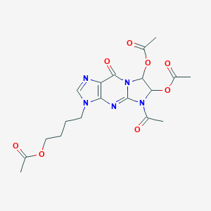 molecular formula C19H23N5O8 B035113 9H-Imidazo[1,2-a]purin-9-one,  5-acetyl-6,7-bis(acetyloxy)-3-[4-(acetyloxy)butyl]-3,5,6,7-tetrahydro CAS No. 107698-71-5