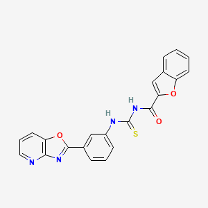 molecular formula C22H14N4O3S B3511315 3-(1-BENZOFURAN-2-CARBONYL)-1-(3-{[1,3]OXAZOLO[4,5-B]PYRIDIN-2-YL}PHENYL)THIOUREA 