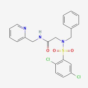 molecular formula C21H19Cl2N3O3S B3511381 N~2~-benzyl-N~2~-[(2,5-dichlorophenyl)sulfonyl]-N-(pyridin-2-ylmethyl)glycinamide 
