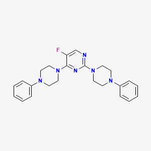 molecular formula C24H27FN6 B3511497 5-Fluoro-2,4-bis(4-phenylpiperazin-1-yl)pyrimidine 