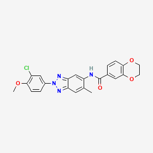 molecular formula C23H19ClN4O4 B3511578 N-[2-(3-chloro-4-methoxyphenyl)-6-methyl-2H-1,2,3-benzotriazol-5-yl]-2,3-dihydro-1,4-benzodioxine-6-carboxamide 