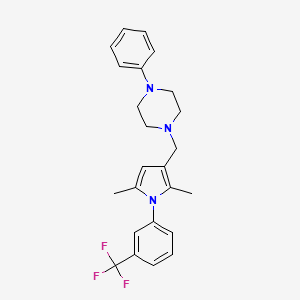 molecular formula C24H26F3N3 B3511621 1-({2,5-dimethyl-1-[3-(trifluoromethyl)phenyl]-1H-pyrrol-3-yl}methyl)-4-phenylpiperazine 