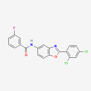 molecular formula C20H11Cl2FN2O2 B3511630 N-[2-(2,4-dichlorophenyl)-1,3-benzoxazol-5-yl]-3-fluorobenzamide 