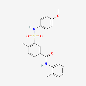 molecular formula C22H22N2O4S B3511784 3-[(4-methoxyphenyl)sulfamoyl]-4-methyl-N-(2-methylphenyl)benzamide 