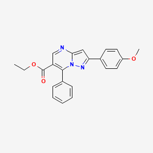 molecular formula C22H19N3O3 B3511902 ethyl 2-(4-methoxyphenyl)-7-phenylpyrazolo[1,5-a]pyrimidine-6-carboxylate 