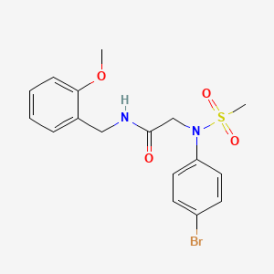 molecular formula C17H19BrN2O4S B3512398 N~2~-(4-bromophenyl)-N~1~-(2-methoxybenzyl)-N~2~-(methylsulfonyl)glycinamide 