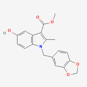 molecular formula C19H17NO5 B3512465 Methyl 1-(benzo[d][1,3]dioxol-5-ylmethyl)-5-hydroxy-2-methyl-1H-indole-3-carboxylate 