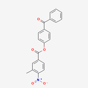 molecular formula C21H15NO5 B3512627 4-benzoylphenyl 3-methyl-4-nitrobenzoate 