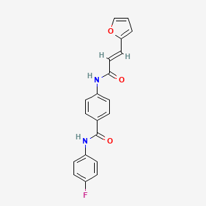 molecular formula C20H15FN2O3 B3512846 N-(4-fluorophenyl)-4-{[3-(2-furyl)acryloyl]amino}benzamide 