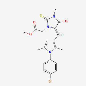 molecular formula C20H20BrN3O3S B3512881 methyl (5-{[1-(4-bromophenyl)-2,5-dimethyl-1H-pyrrol-3-yl]methylene}-3-methyl-4-oxo-2-thioxo-1-imidazolidinyl)acetate 