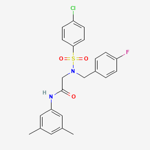 molecular formula C23H22ClFN2O3S B3513027 N~2~-[(4-chlorophenyl)sulfonyl]-N-(3,5-dimethylphenyl)-N~2~-(4-fluorobenzyl)glycinamide 