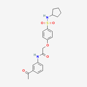 molecular formula C21H24N2O5S B3514421 N-(3-acetylphenyl)-2-[4-(cyclopentylsulfamoyl)phenoxy]acetamide 