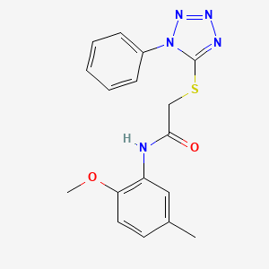molecular formula C17H17N5O2S B3514467 N-(2-methoxy-5-methylphenyl)-2-[(1-phenyl-1H-tetrazol-5-yl)sulfanyl]acetamide 