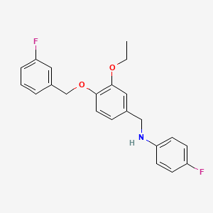 molecular formula C22H21F2NO2 B3514597 N-[[3-ethoxy-4-[(3-fluorophenyl)methoxy]phenyl]methyl]-4-fluoroaniline 